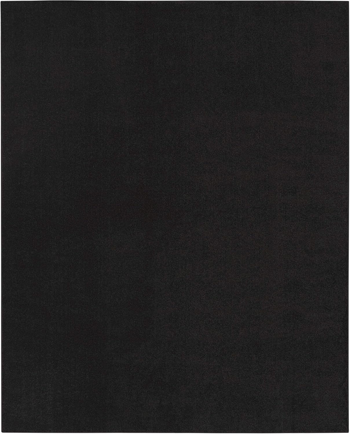 Nourison Essentials Alfombra para interiores o exteriores, negro, 8 x 11 pies, fácil de limpiar, no desprende pelo, para dormitorio, sala, comedor,