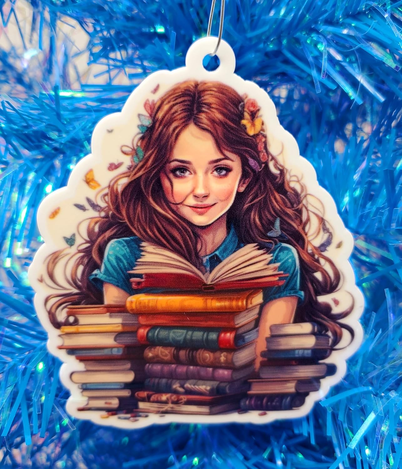 Bookworm Girl Book Lover – Adorno navideño con temática de lector