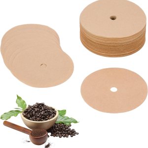 400 filtros de café percolador sin blanquear, filtro de papel de café desechable de 3.75 pulgadas con agujero, filtros de café de disco para 400 filtros de café percolador sin blanquear, filtro de papel de café desechable de 3.75 pulgadas con agujero, filtros de café de disco para
