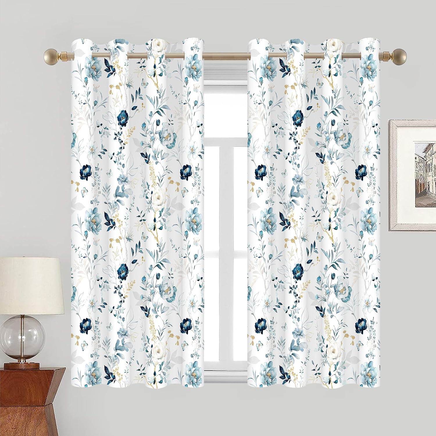 Tititex Elegantes cortinas opacas de 63 pulgadas de largo, juego de 2 paneles para puerta corredera de patio, cortinas con aislamiento térmico con