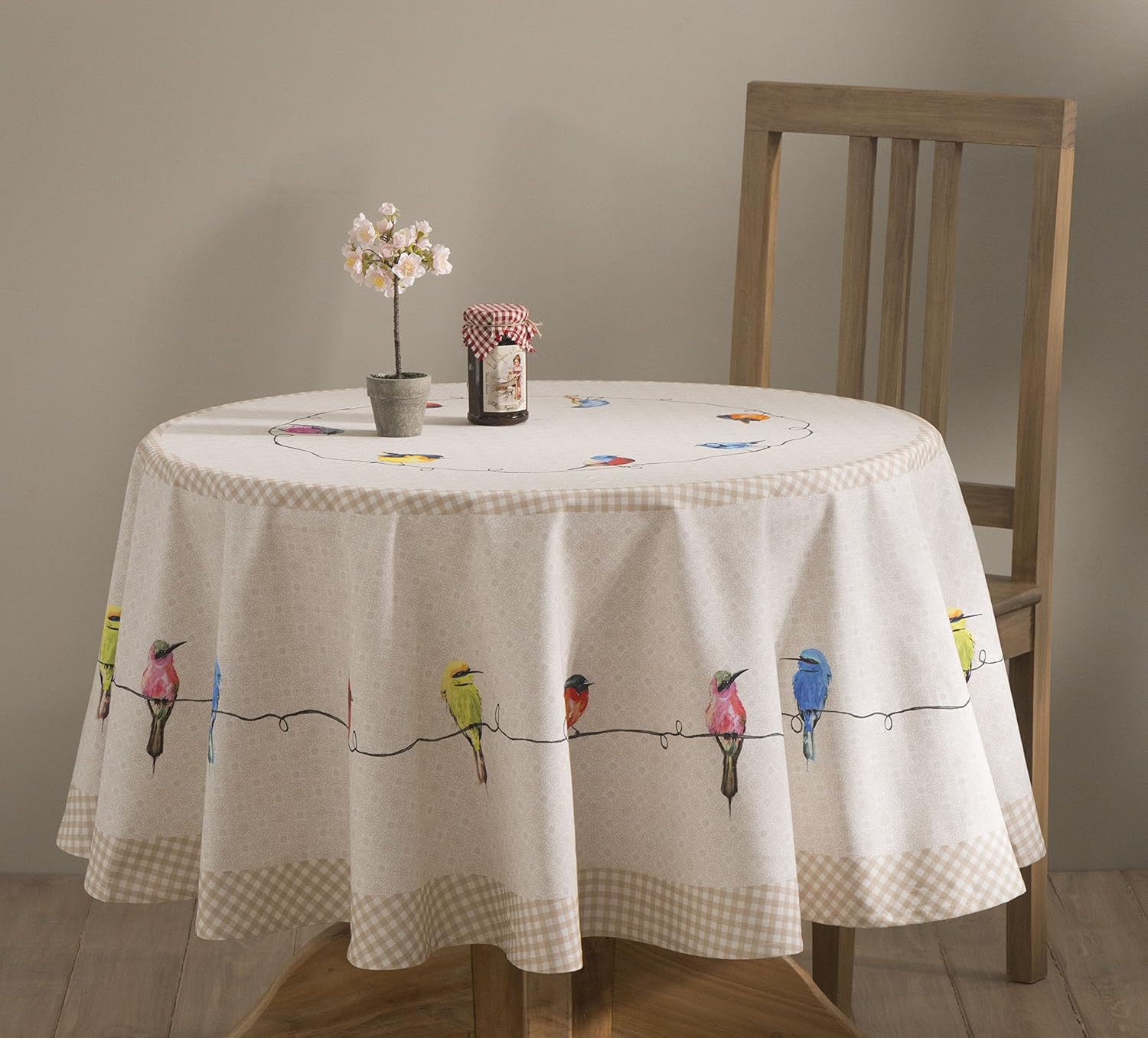 Mantel Maison d’ Hermine Faïence, 100 % de algodón, para cocina, comedor, decoración de mesa, fiestas, bodas, primavera y verano
