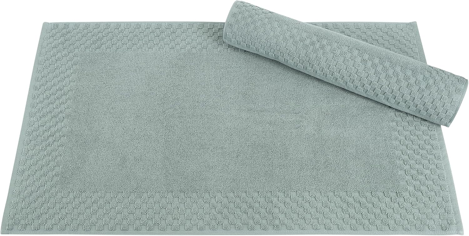 Classic Turkish Towels CTT – Juego de 2 alfombrillas de baño 100 % algodón turco, antideslizantes, cómodas y absorbentes, para hotel y spa, 20 x 34