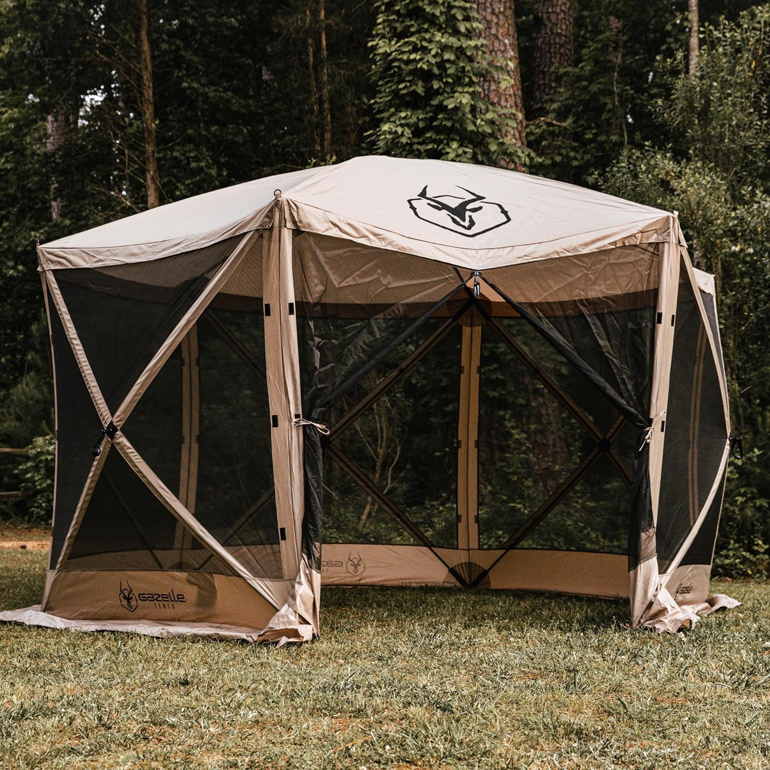 Gazelle Tents, G6 – Gazebo portátil de 6 caras, tienda de campaña fácil de desplegar, duradera, malla TriTech, impermeable, resistente a los rayos