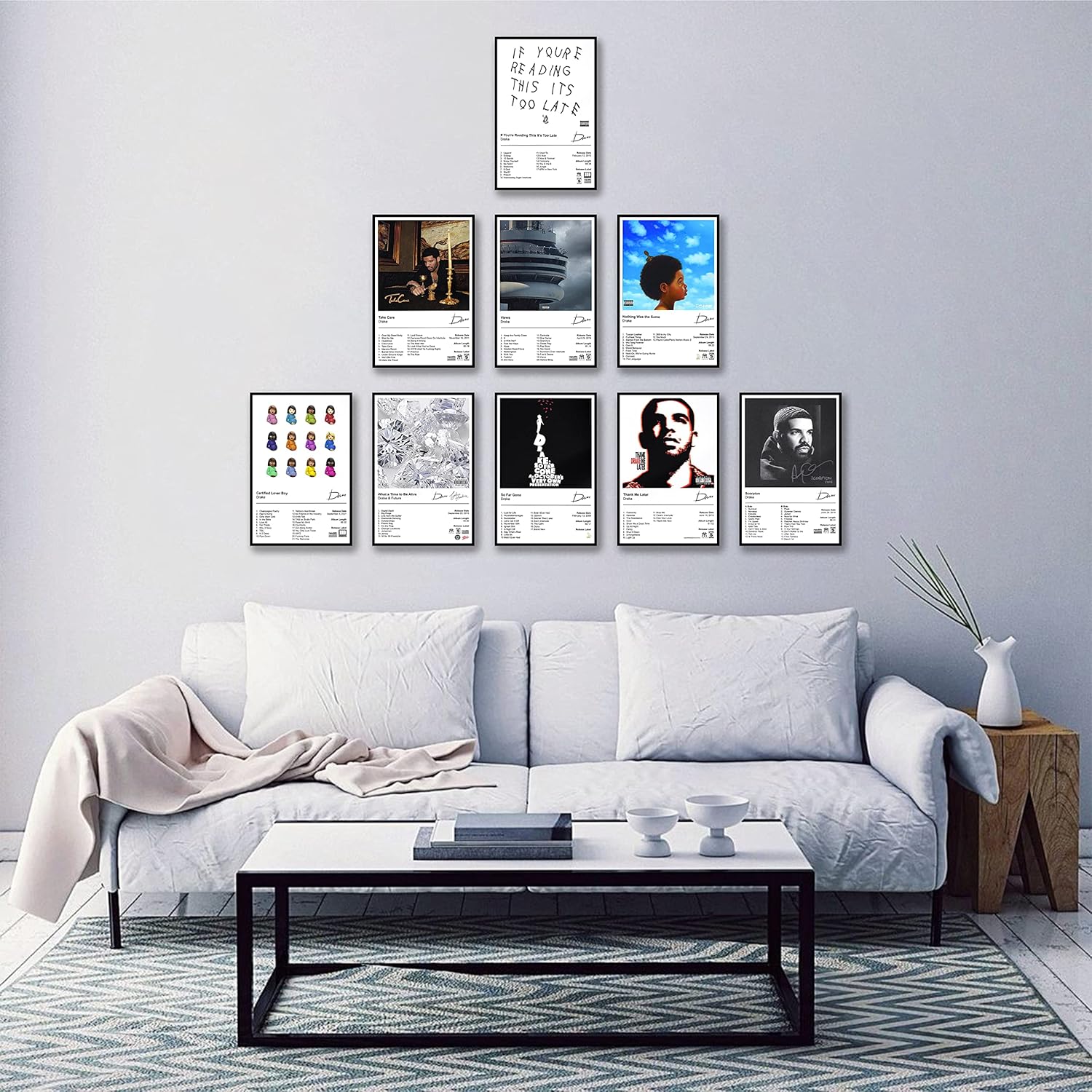 Drake – Póster de álbum de música Take Care Scorpin Views So Far Gone Thank Me Later (sin marco, 8 x 12 pulgadas, 9 unidades)