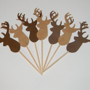24 Shades of brown Deer Buck Head cupcake toppers food picks Baby Birthday Shower Christmas Party decor 24 Shades of brown Deer Buck Head cupcake toppers food picks Baby Birthday Shower Christmas Party decor