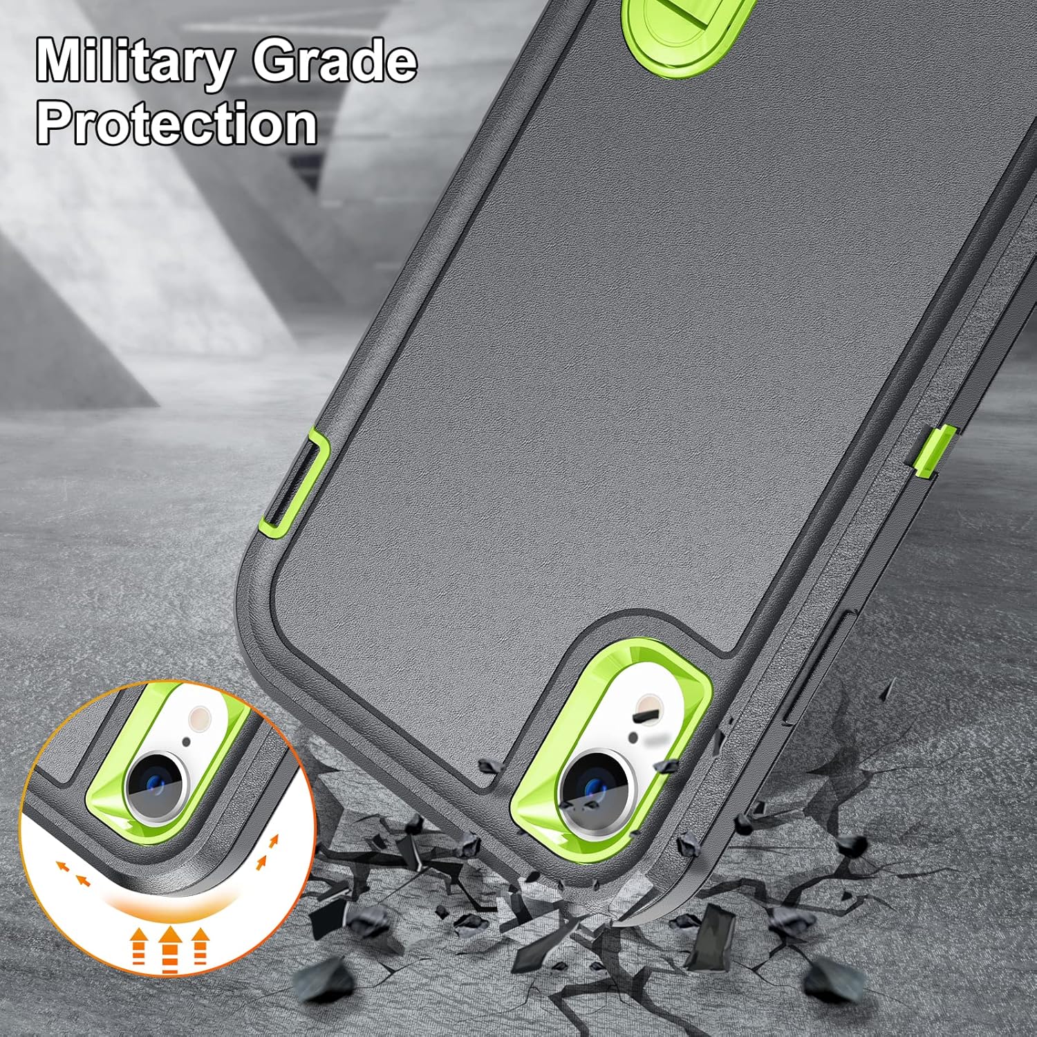 AWZHYDT Funda para iPhone XR, iPhone XR con soporte integrado, a prueba de golpes, polvo y caídas, protección de grado militar para Apple iPhone XR