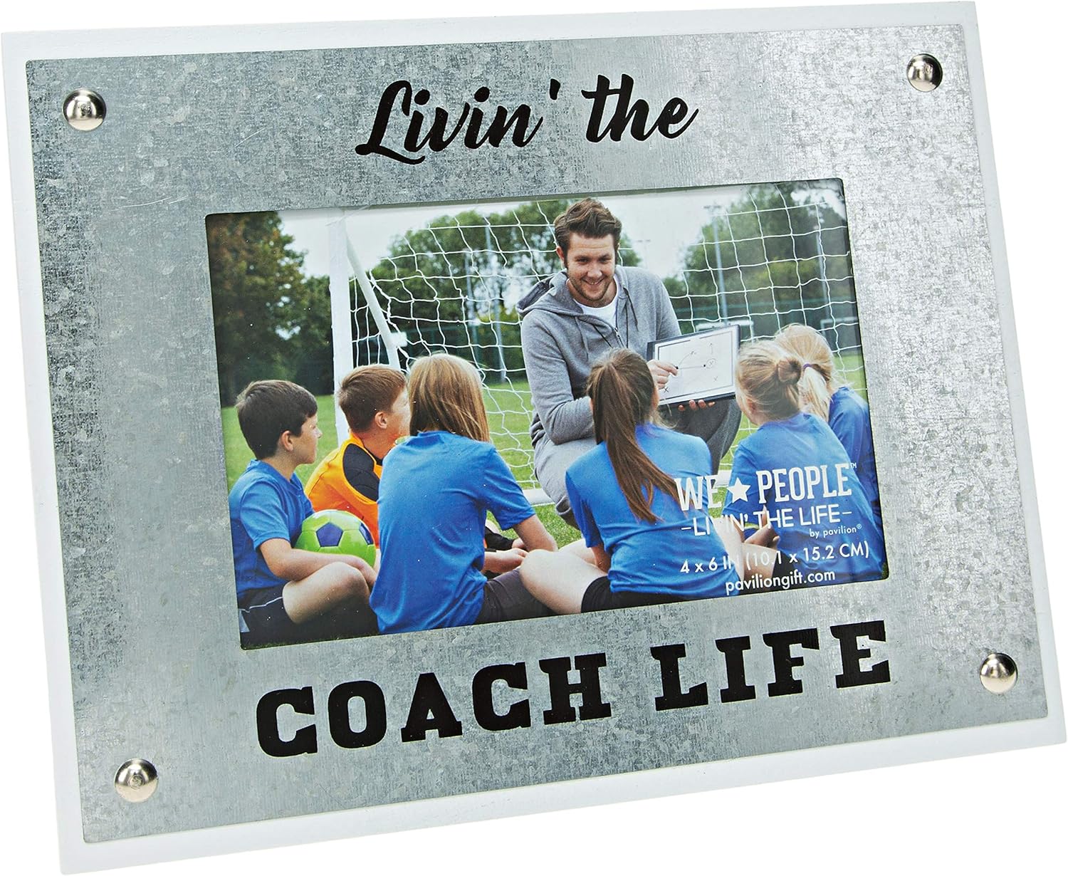 Pavilion Gift Company Livin’ The Coach Life – Marco de fotos de 8.5 x 6.5 pulgadas con parte trasera de caballete, color gris
