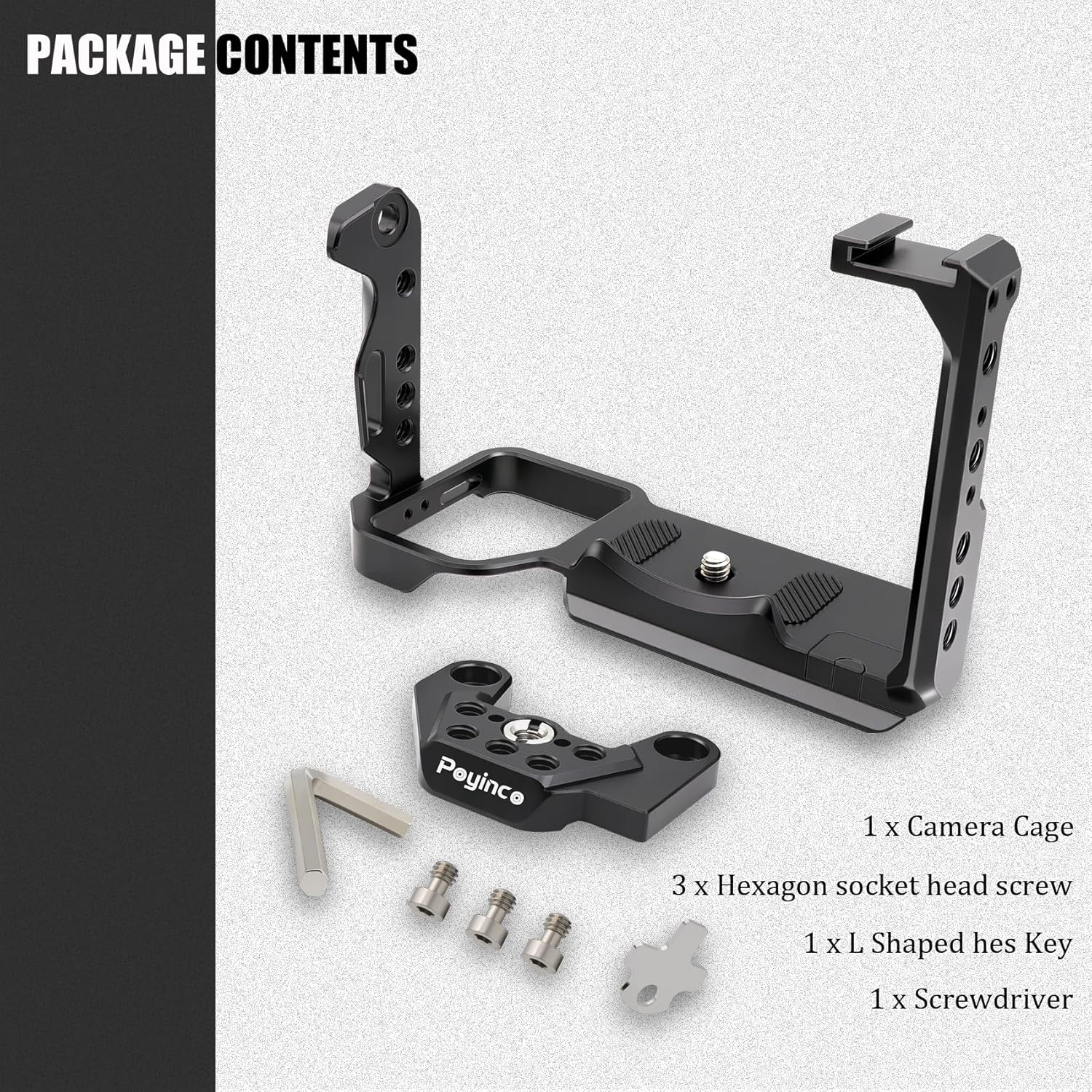 Jaula de cámara con zapata fría estándar para cámara SonyFX3FX30, etc. – Negro