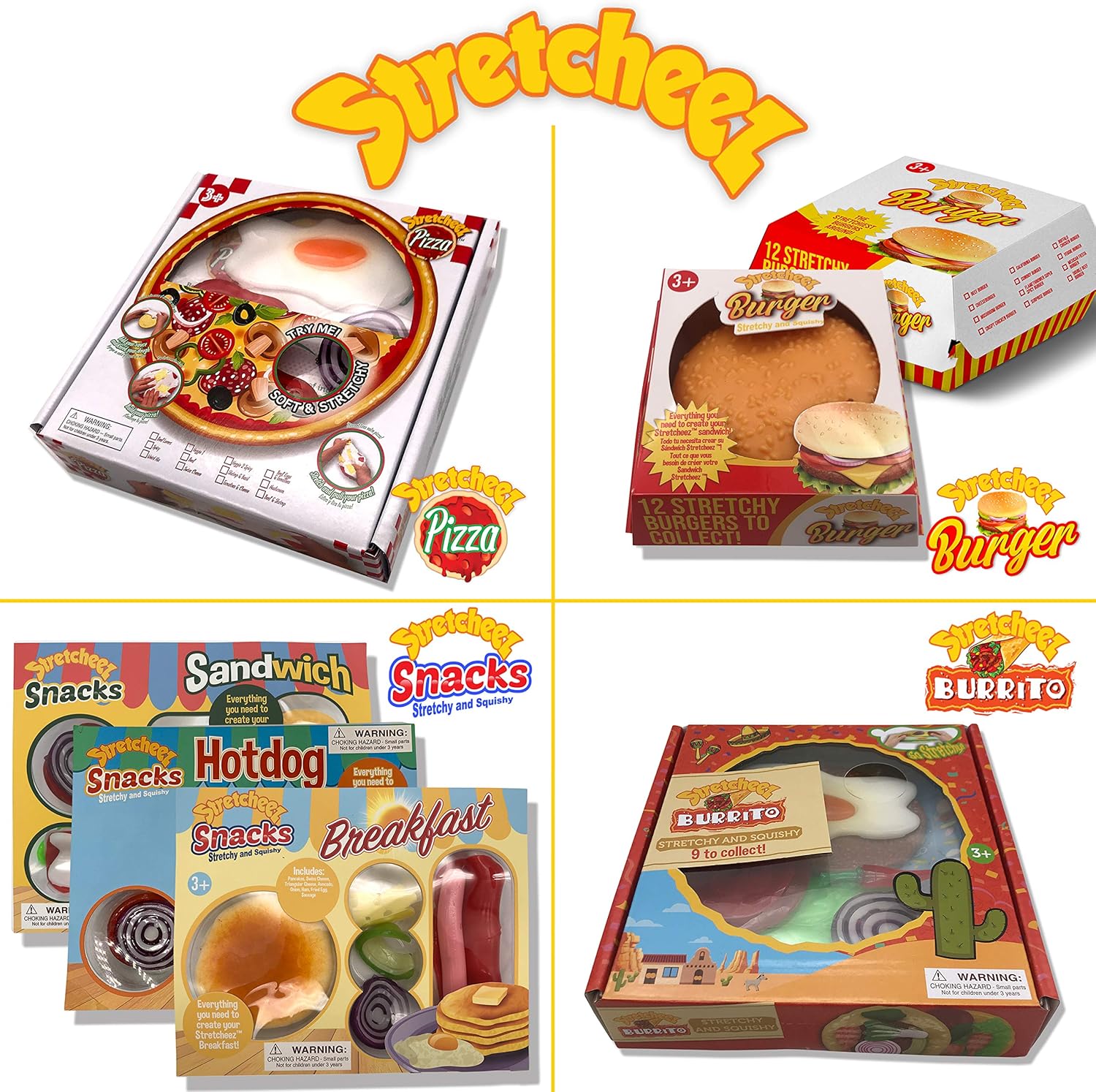 Stretcheez Burrito  Comida de juego para niños  Alimentos y coberturas elásticos  Mezcla y combina  Colecciónalos todos  Funciona con cocinas de