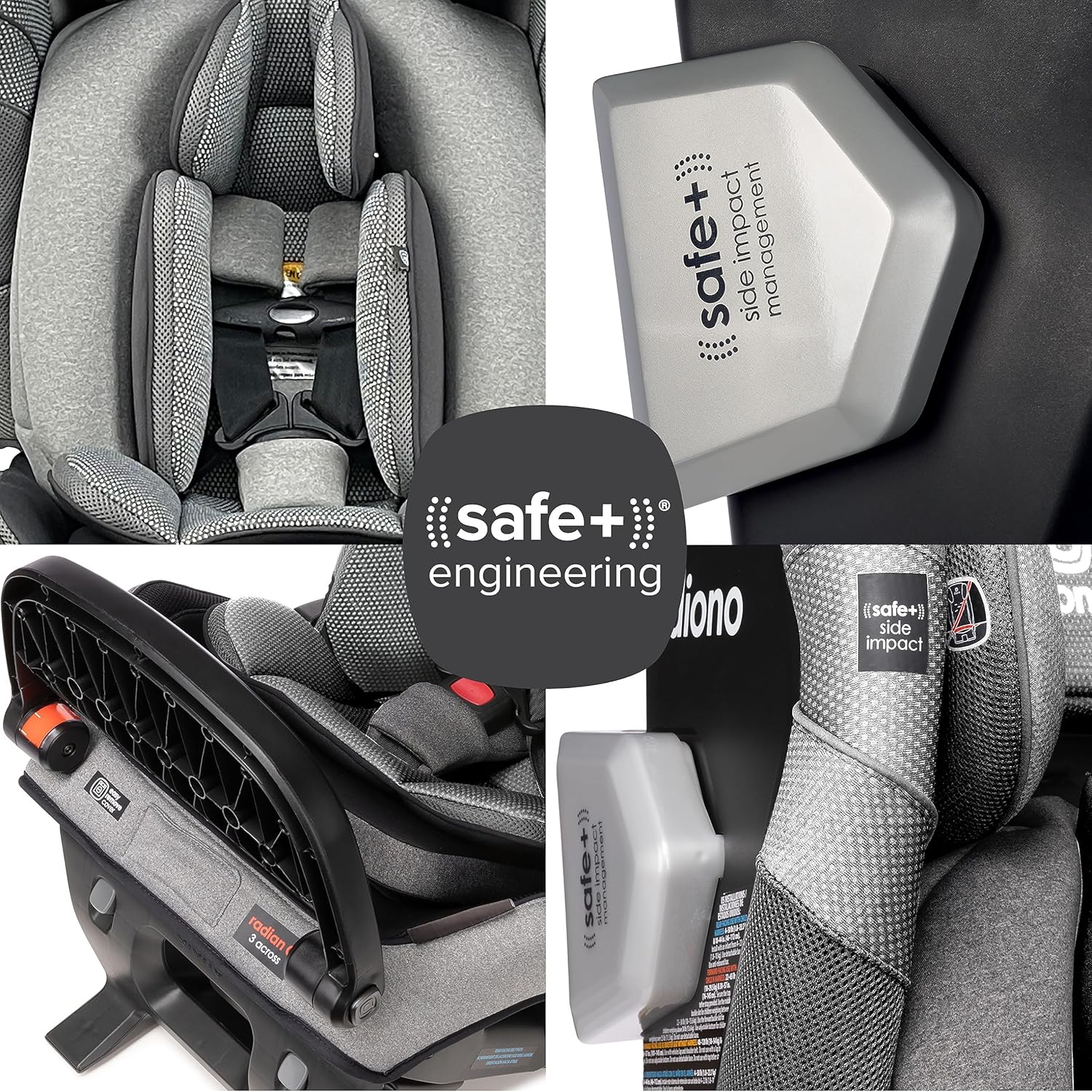 Diono Radian 3QXT+ FirstClass SafePlus – Asiento convertible 4 en 1 para automóvil, orientado hacia atrás y hacia adelante, ingeniería Safe Plus,
