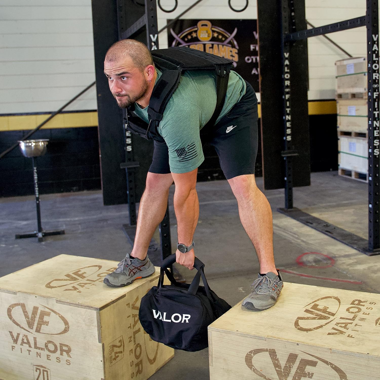 Valor Fitness Bolsa de arena Work Out – Bolsa de lona autolenada – Mango de agarre grueso – Construcción de vinilo resistente – Cremallera reforzada