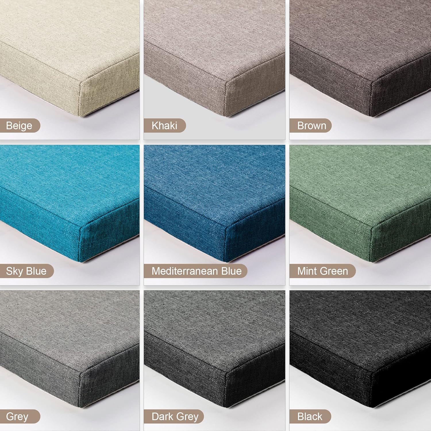 Cojines de banco personalizados para interiores, cojines de asiento de ventana de color de tamaño personalizado, cojines de banco de ventana con
