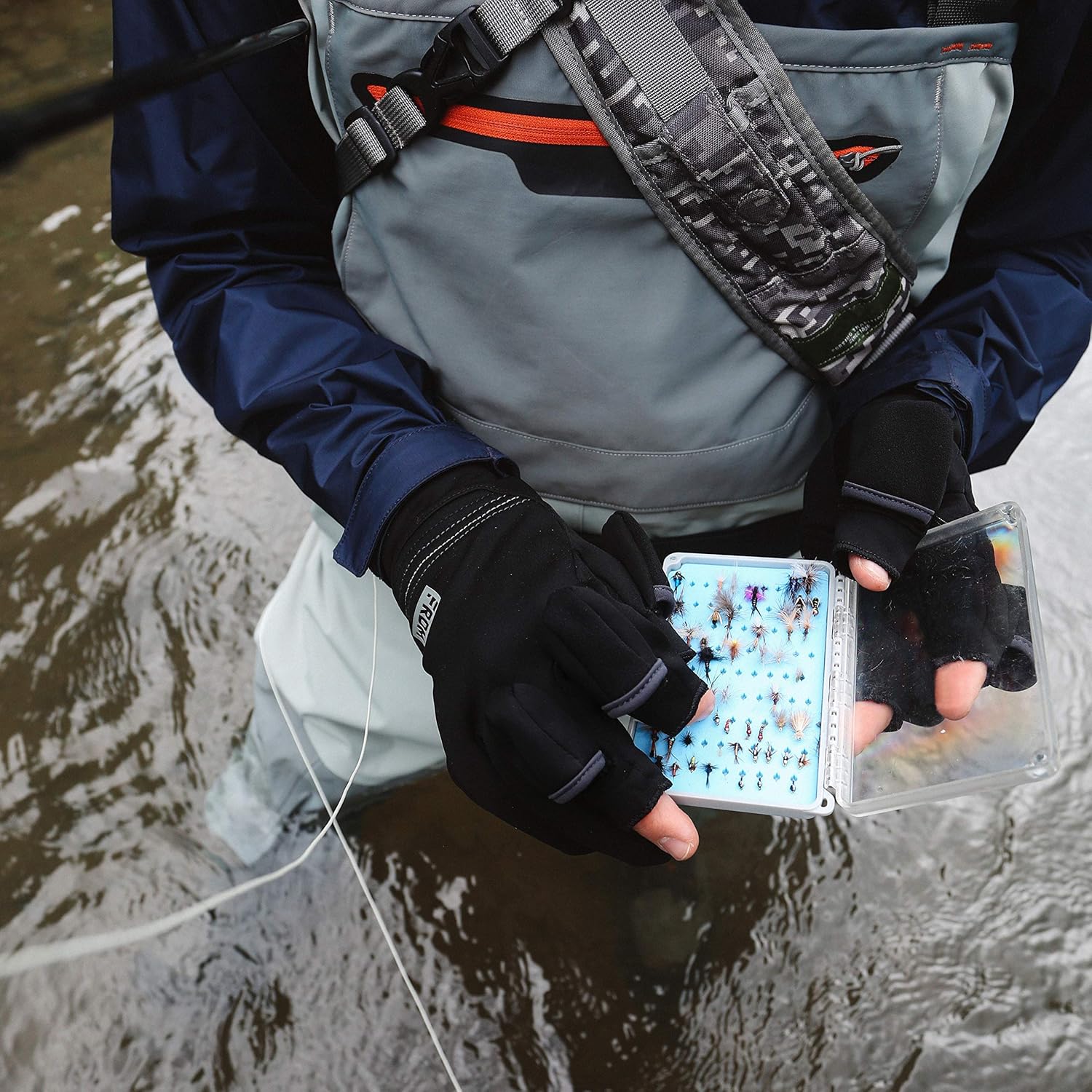 FRDM Guantes híbridos convertibles resistentes al viento, pantalla táctil, fotografía, senderismo, ciclismo, actividades al aire libre, para hombres
