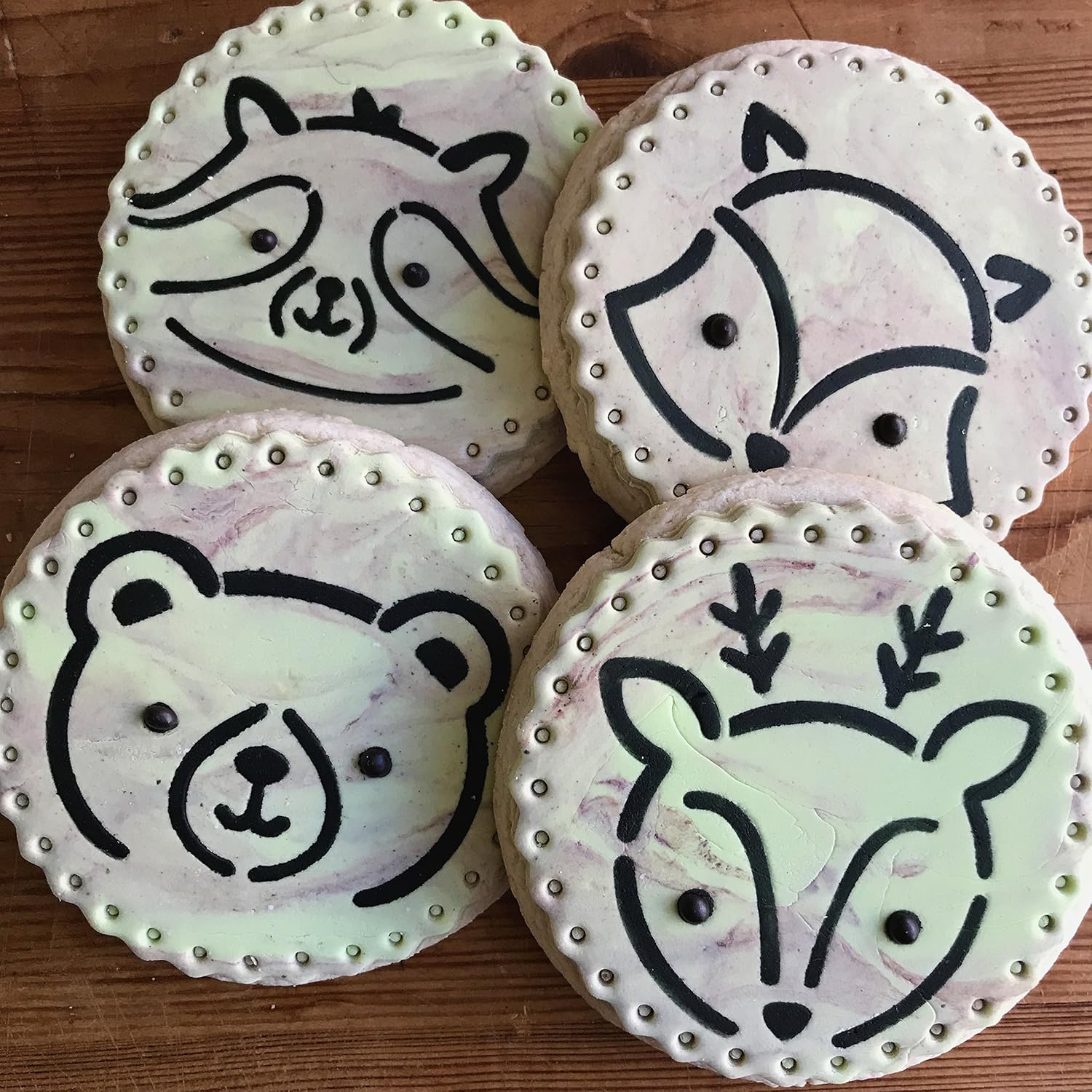 Juego de plantillas grandes para galletas de animales del bosque para bebés C1019 por Designer Stencils