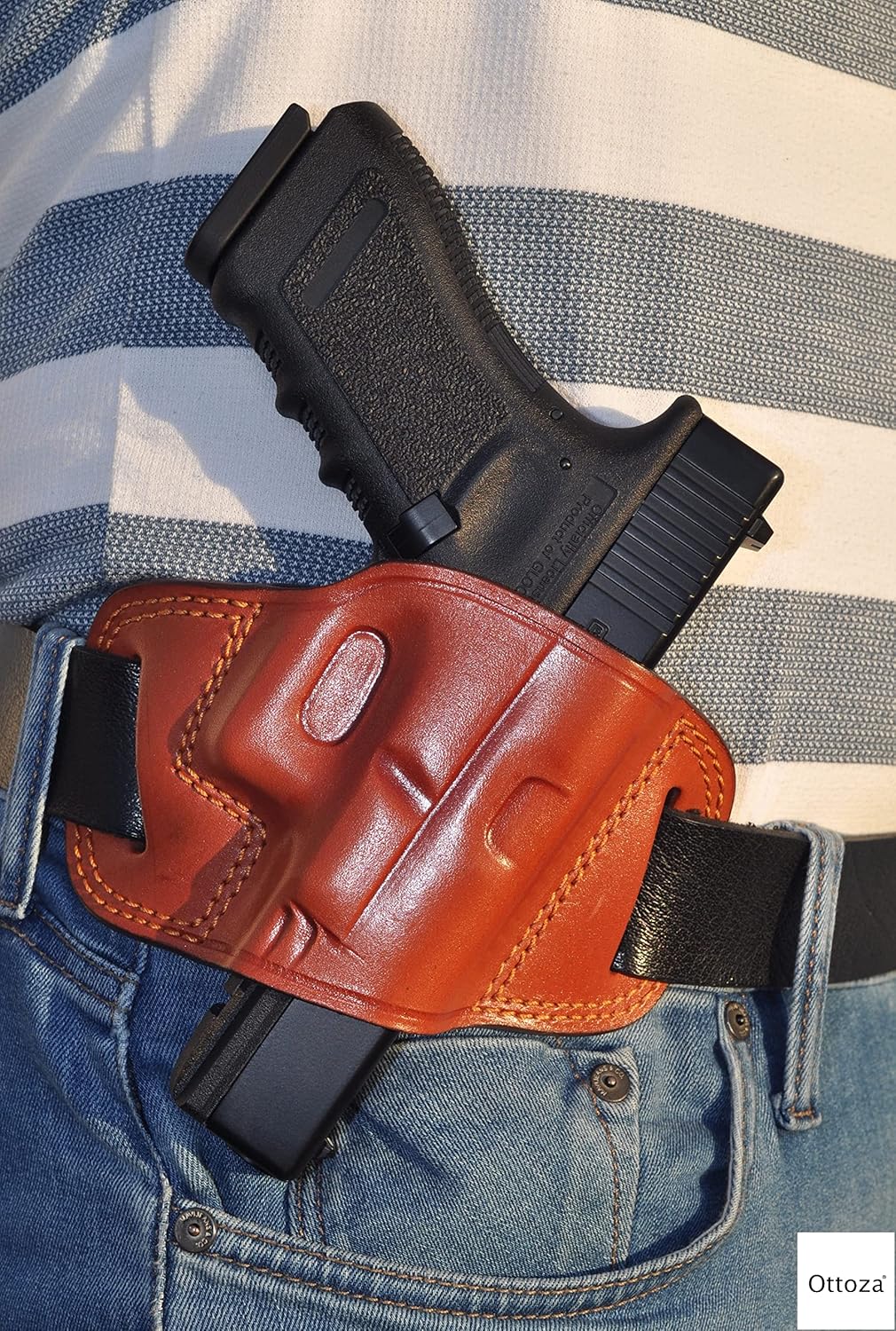 Ottoza Funda de cuero compatible con pistola Glock (171919X23) para diestros Glock 19 Holster Owb – Glock 19X Holster Owb – Glock 17 Holster Owb –