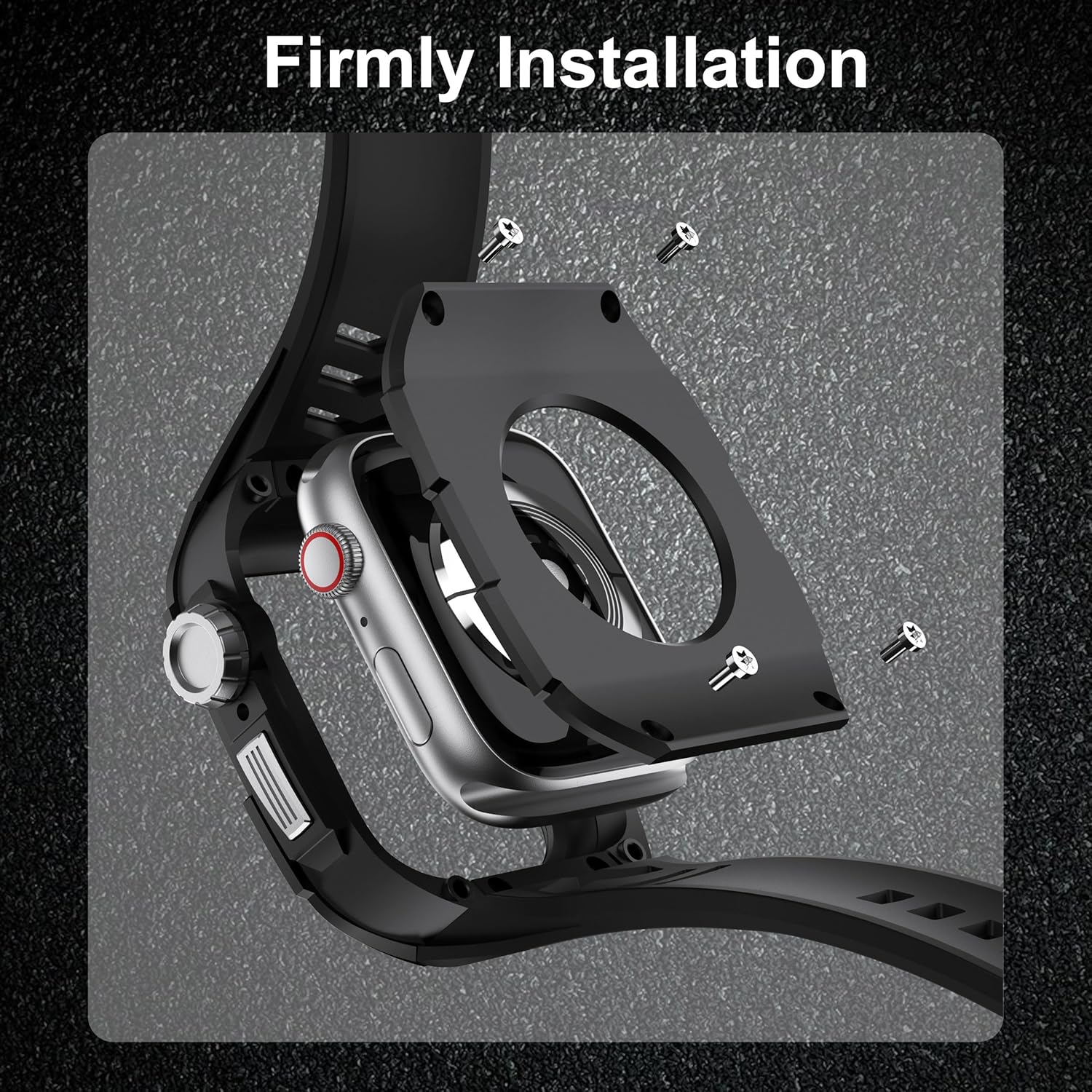 GELISHI Compatible con Apple Watch Band de 1.772 pulgadas (1.772 in), carcasa resistente de metal inoxidable con correa militar a prueba de golpes