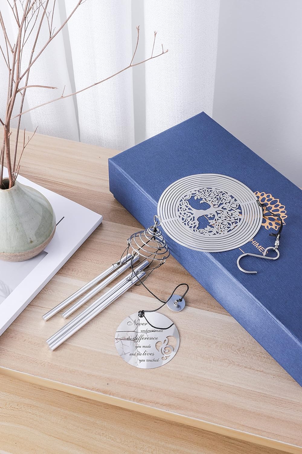 Carillón de viento de jubilación con diseño de árbol de la vida, regalos de jubilación para mujeres, hombres, regalos de feliz jubilación para