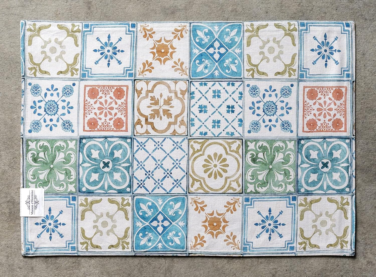Maison d’ Hermine Juego de 4 manteles individuales de tela 100% algodón, decorativos, lavables, manteles individuales para mesa, comedor, cocina,
