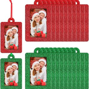 20 Pieces Christmas Photo Frames Ornament Mini Felt Hanging Picture Frame Small Picture Frame Christmas Tree Hanging Ornament for Family Xmas 20 Pieces Christmas Photo Frames Ornament Mini Felt Hanging Picture Frame Small Picture Frame Christmas Tree Hanging Ornament for Family Xmas
