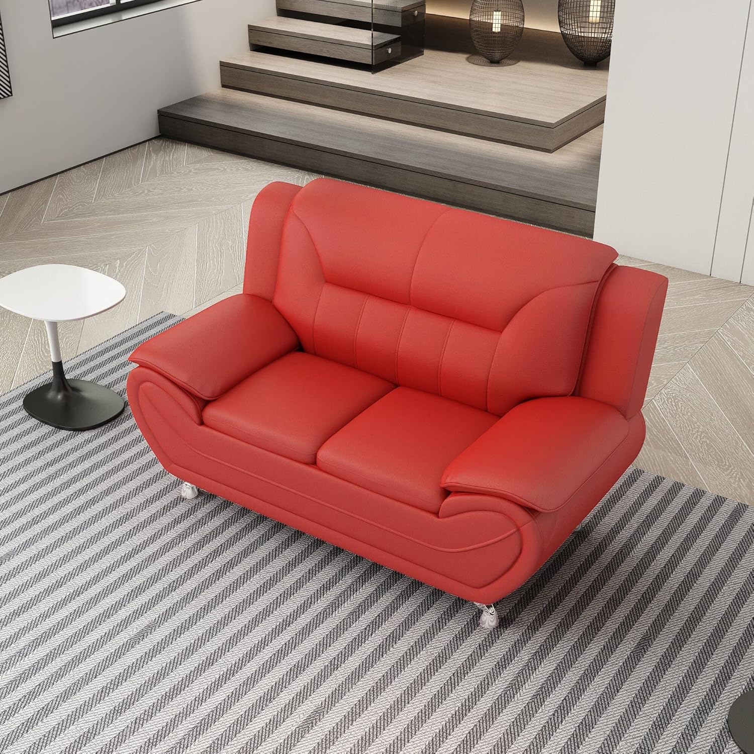 US Pride Furniture Michael Collection – Sofá de piel sintética de estilo moderno, versátil pieza decorativa de 2 plazas para sala de estar,