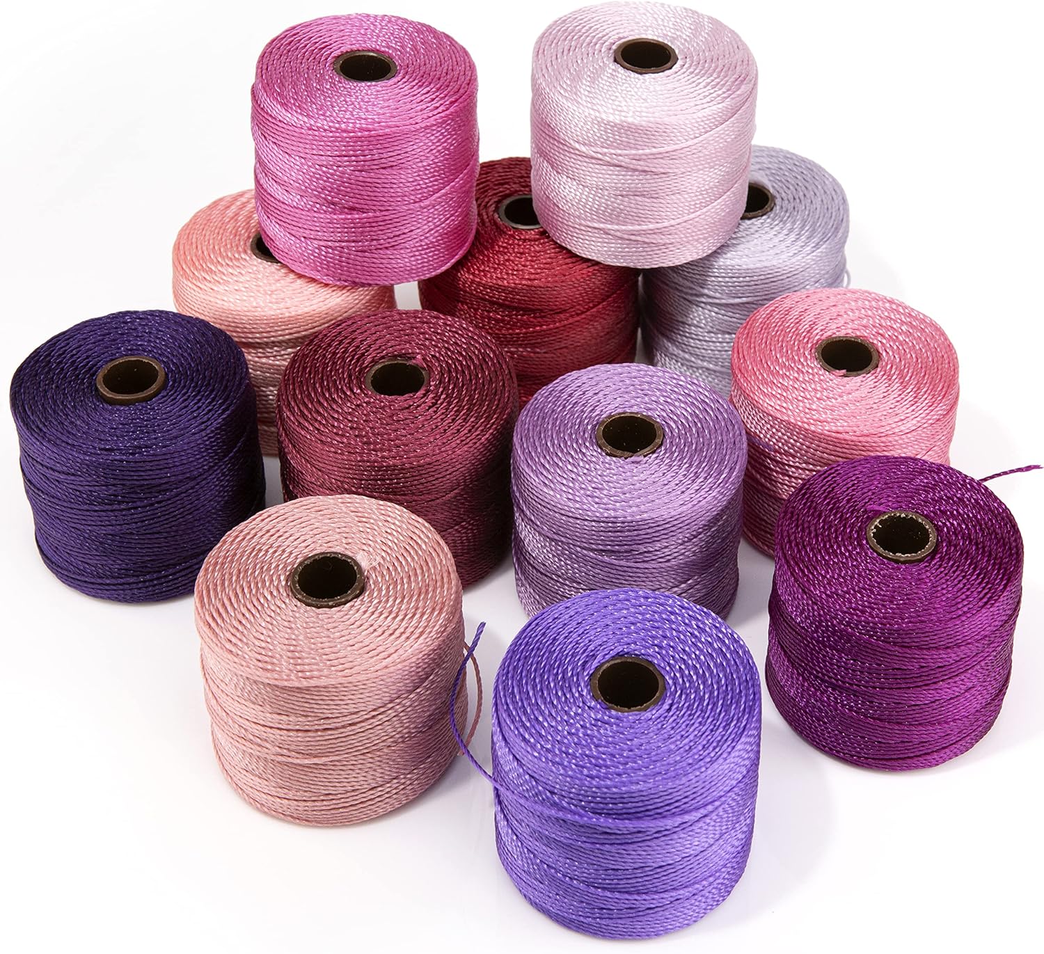 Beadsmith S-Lon #18 – Cordón con 12 carretes (mezcla de primavera), ideal para atar cuentas de ganchillo y joyas de micro macramé