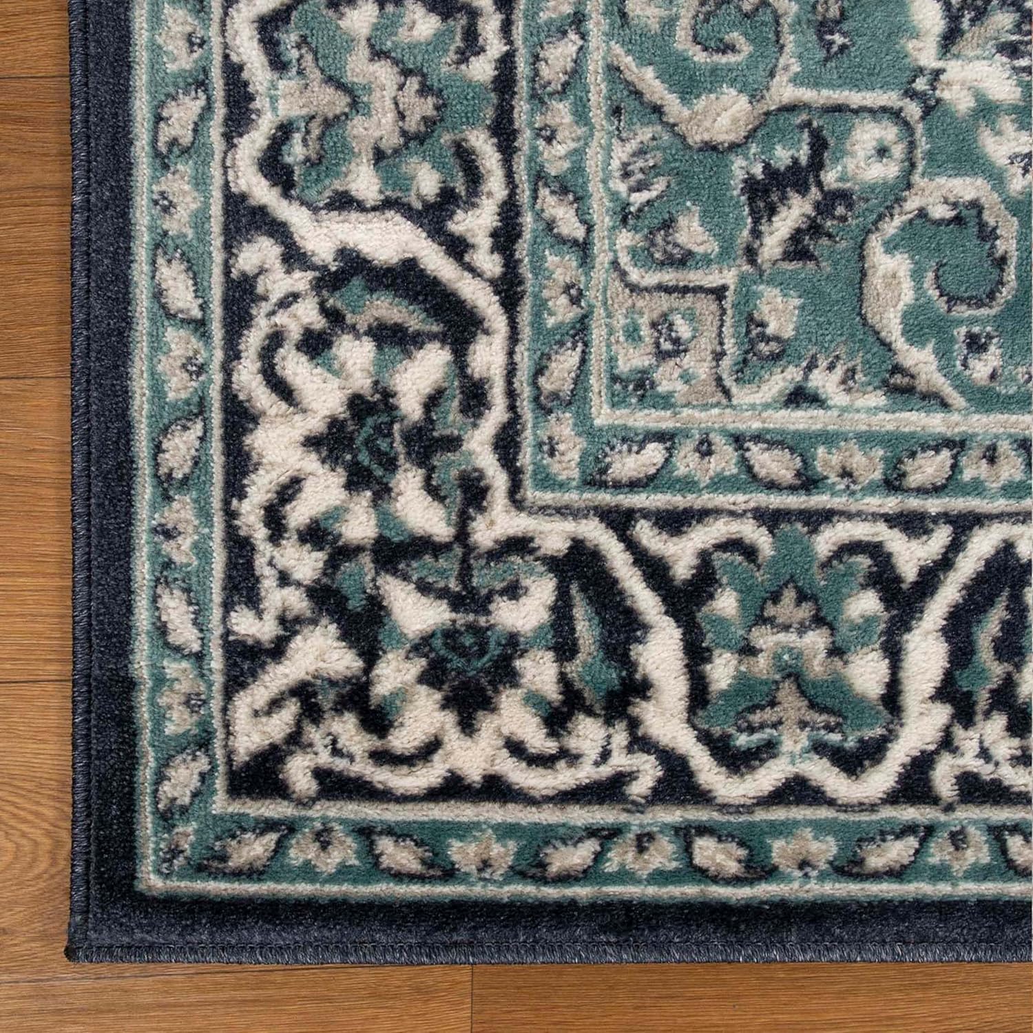 Superior Alfombra para interiores, respaldo de yute, medallón oriental tradicional, perfecta para pasillo, entrada, sala de estar, dormitorio,