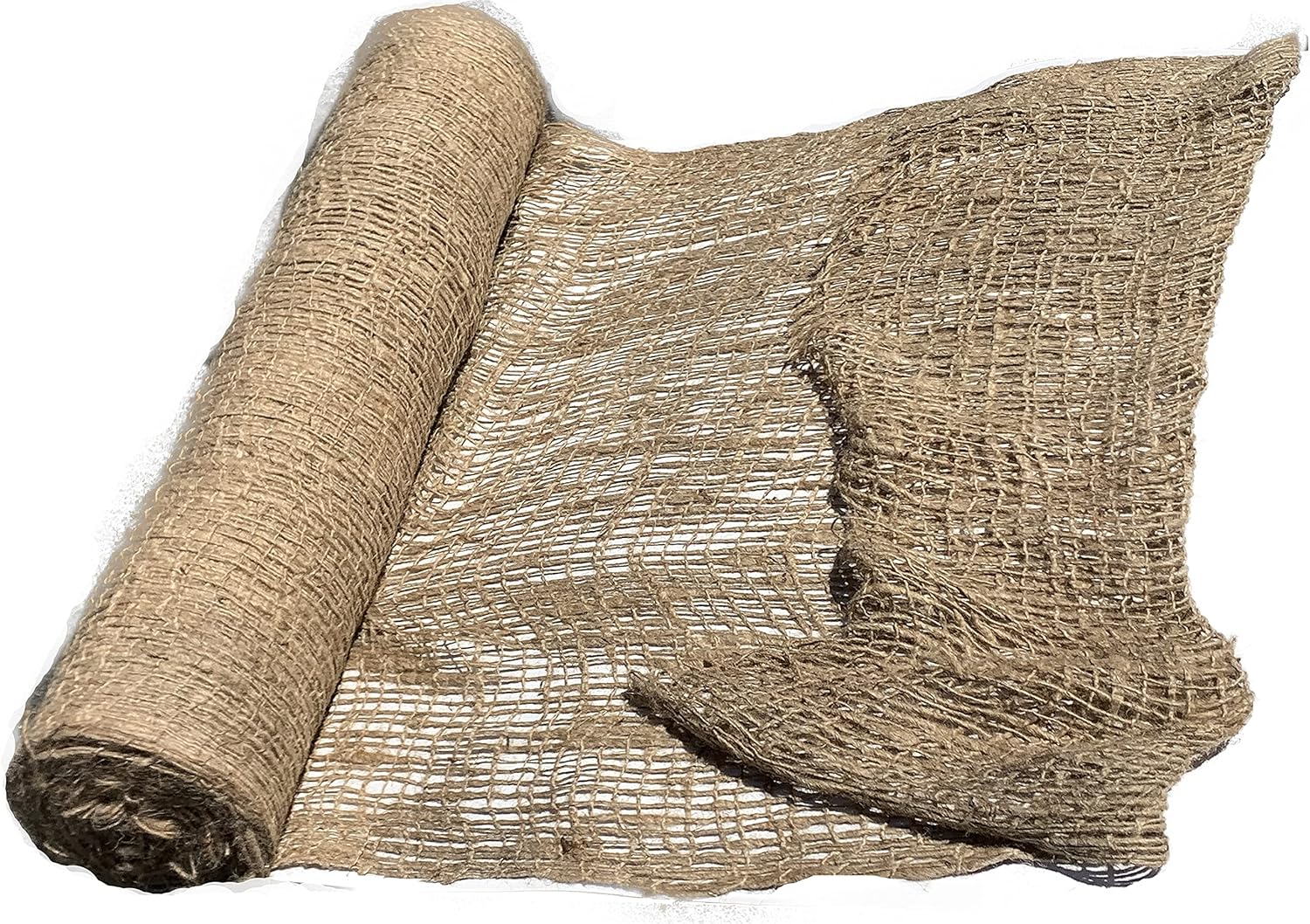 Rollo de tela de barrera de arpillera para evitar malas hierbas, 100% yute, rollo de 225 pies de largo x 48 pulgadas de ancho, manta de malla de
