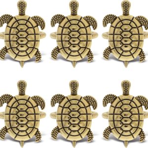 KitchaBon Juego de 6 servilleteros dorados, juego de 6 servilletas para decoración de mesa, servilleteros para cenas familiares, banquetes elegantes KitchaBon Juego de 6 servilleteros dorados, juego de 6 servilletas para decoración de mesa, servilleteros para cenas familiares, banquetes elegantes