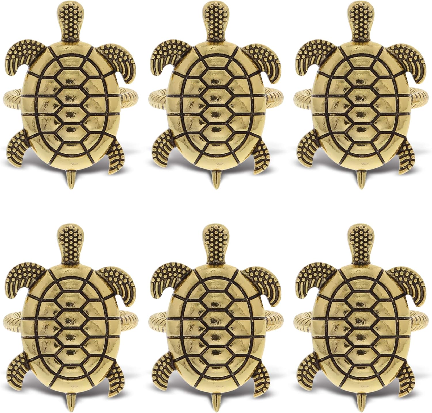 KitchaBon Juego de 6 servilleteros dorados, juego de 6 servilletas para decoración de mesa, servilleteros para cenas familiares, banquetes elegantes
