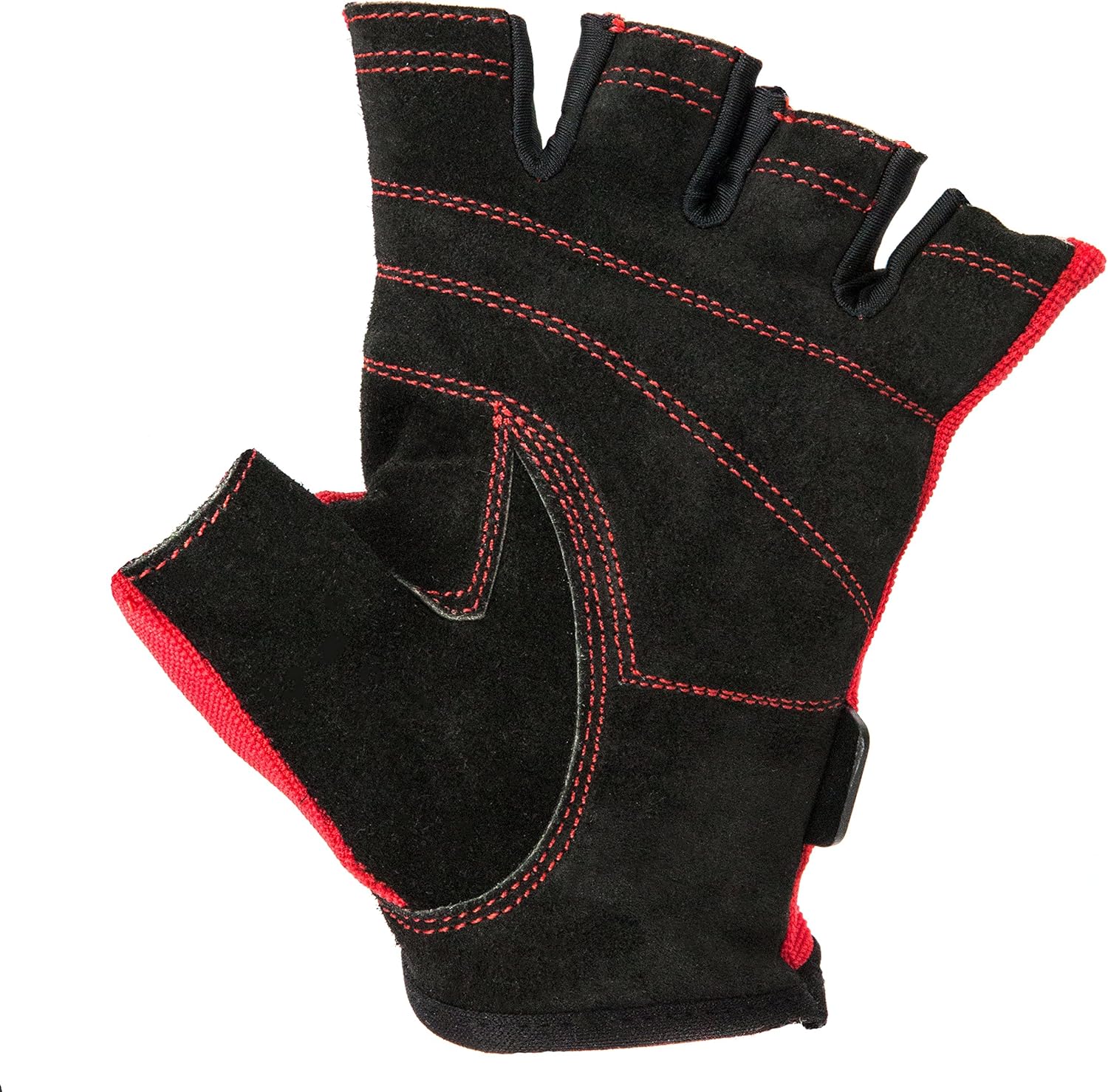 Contraband Black Label 5050 Mens Basic Leather Fingerless Weight Lifting Gloves – Durable Light – Medium Padded Split Leather Gym Gloves – Perfect
