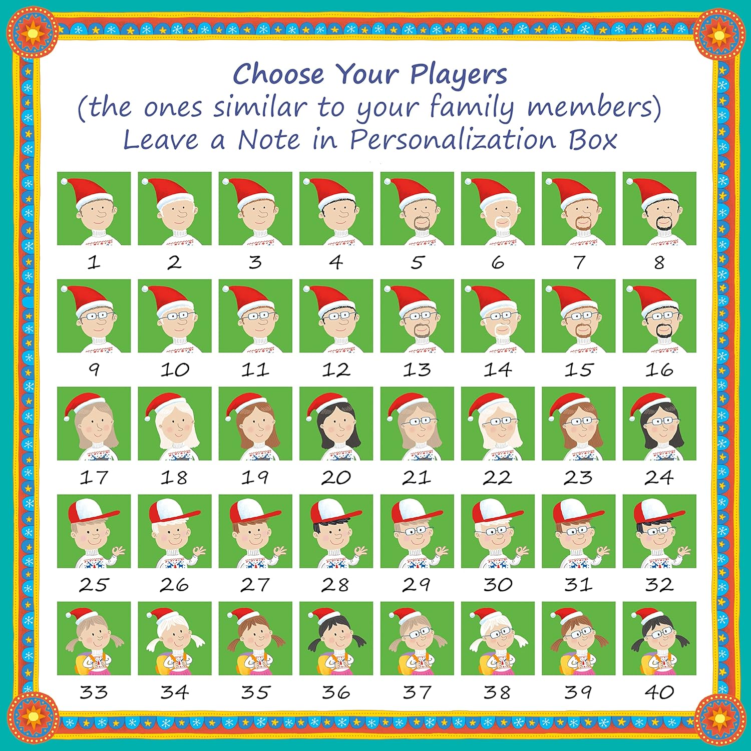 Retro Vintage Style Roll-and-move Board Game Christmas Adventure Personalized Game for Kids and Adults