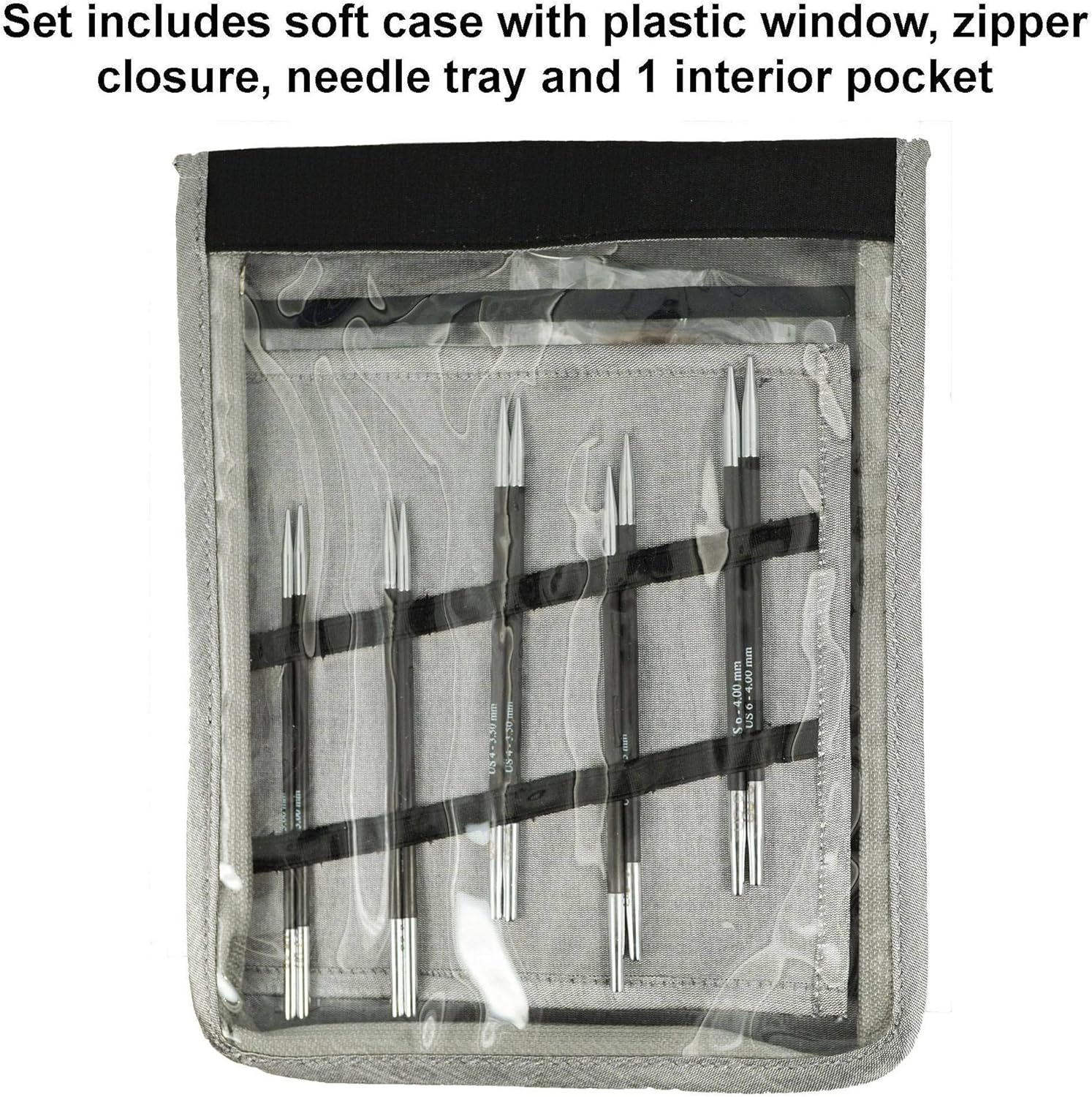 Knitter’s Pride Karbonz 110601 – Juego de agujas de tejer intercambiables con 1 bolsa de proyectos Artsiga Crafts