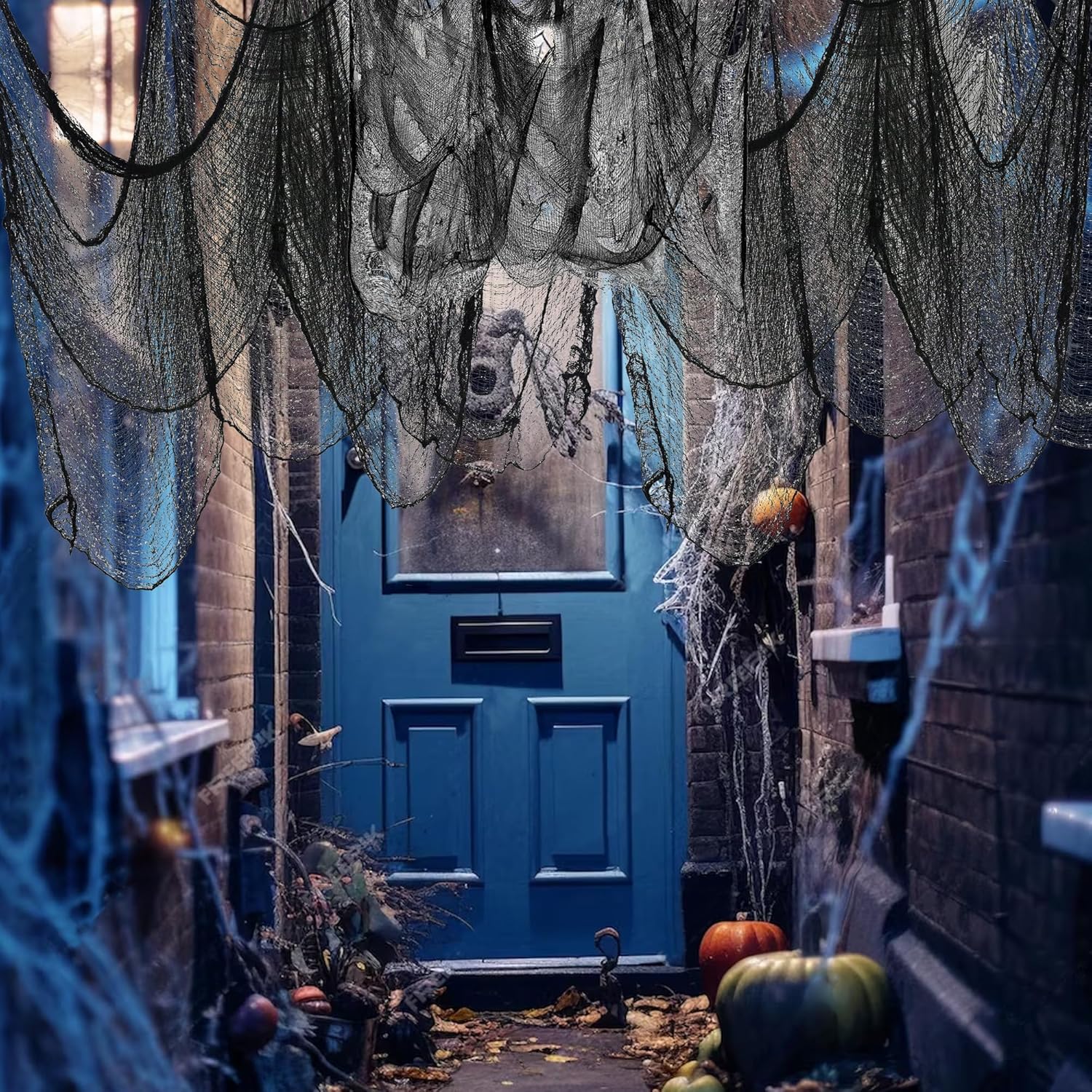 xutengy Halloween Creepy Cloth Decoration,Halloween Black Scary Spooky ClothGauze Cloth for Halloween Party Supplies Home Wall Doorway