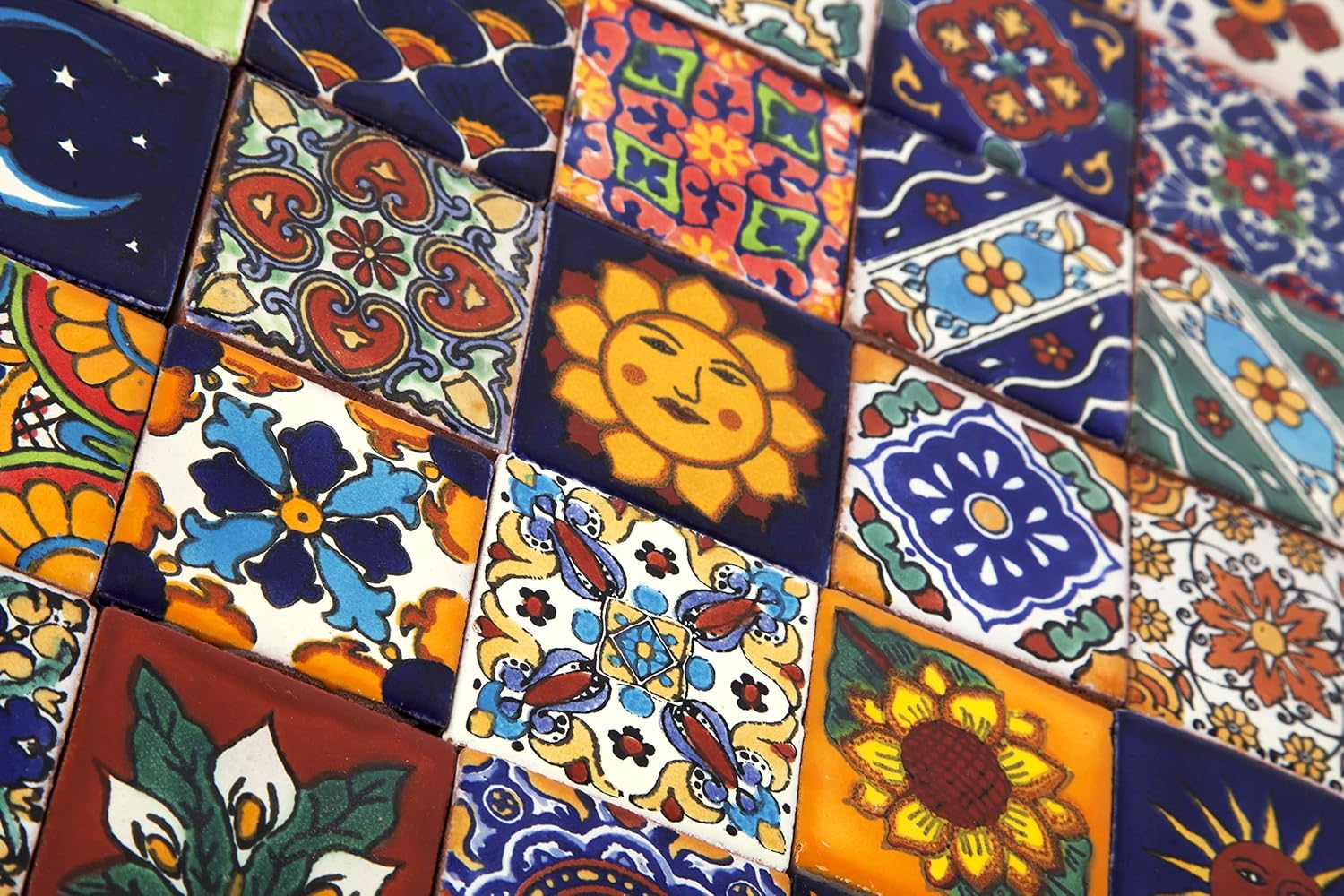 Saburo by Cerames – Azulejos de cerámica mexicana de 2 x 2 pulgadas – 120 mosaicos decorativos mexicanos para baño, cocina, ducha, escaleras, sala