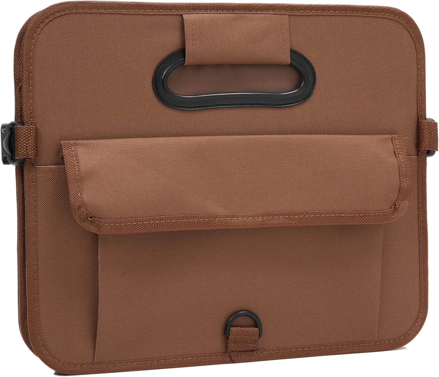 AOKJOY Organizador de maletero de coche, marrón, plegable, antideslizante, ajustable, múltiples compartimentos, material de tela Oxford 600D