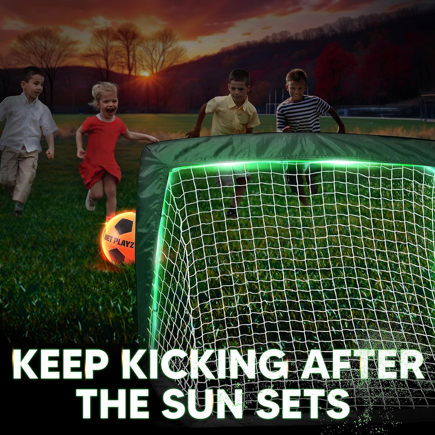 Juego de regalo de red de fútbol que brilla en la oscuridad  Regalo de fútbol iluminado para niños y niñas, niños y adolescentes