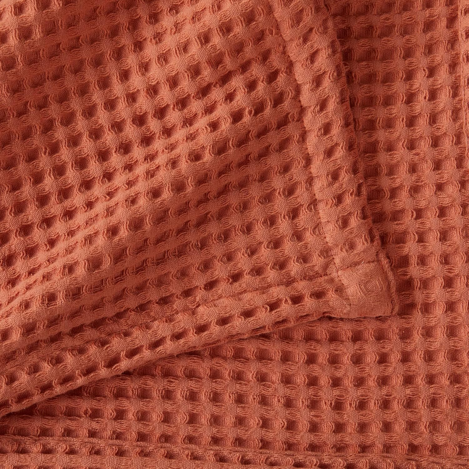 Manta de cama 100 % algodón con tejido de gofre, suave, transpirable y ligera para todas las estaciones, perfecta para usar en capas, colección