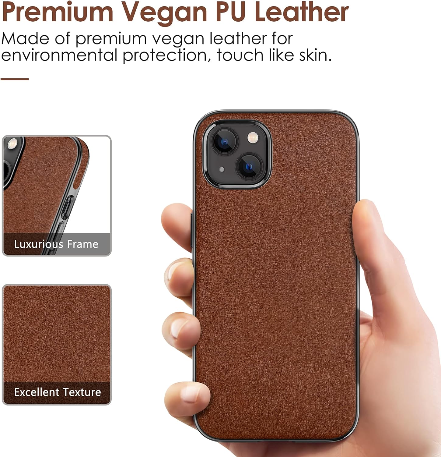 LOHASIC Funda compatible con iPhone 14 Plus, piel sintética de lujo, elegante, elegante, delgada, suave, antideslizante, flexible, para hombre, para