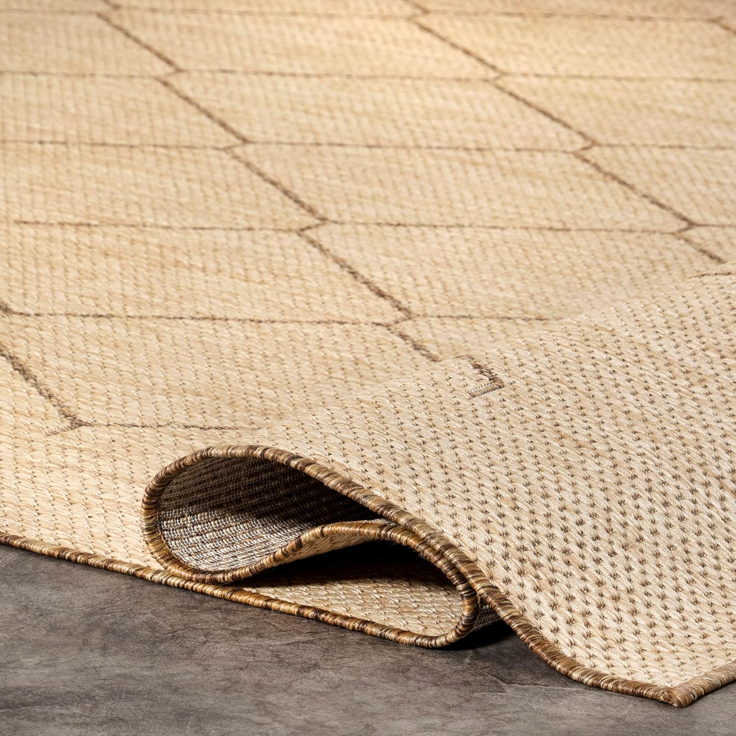 nuLOOM Jae – Alfombra marroquí para interiores y exteriores, 2 x 8 pies, color natural