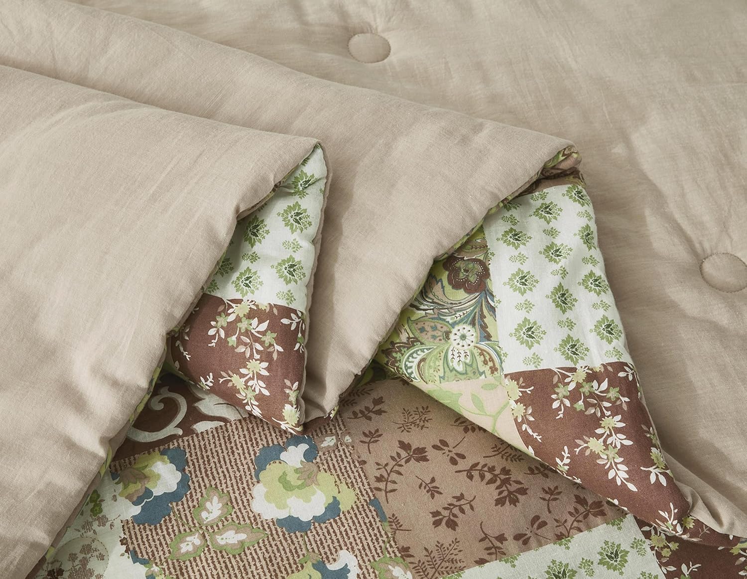 Chezmoi Collection Leilani – Juego de edredón de algodón lavado bohemio de 3 piezas, tamaño King, juego de ropa de cama bohemio marrón, gris topo,