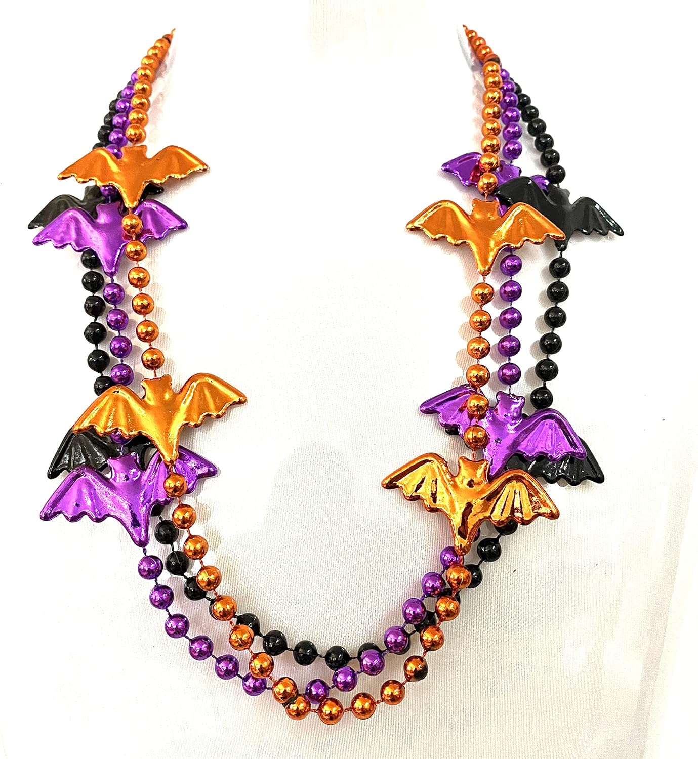 YSPPF 12 piezas de collar de cuentas de murciélago para fiesta de Halloween, collar del día de los piratas, adorno de regalo