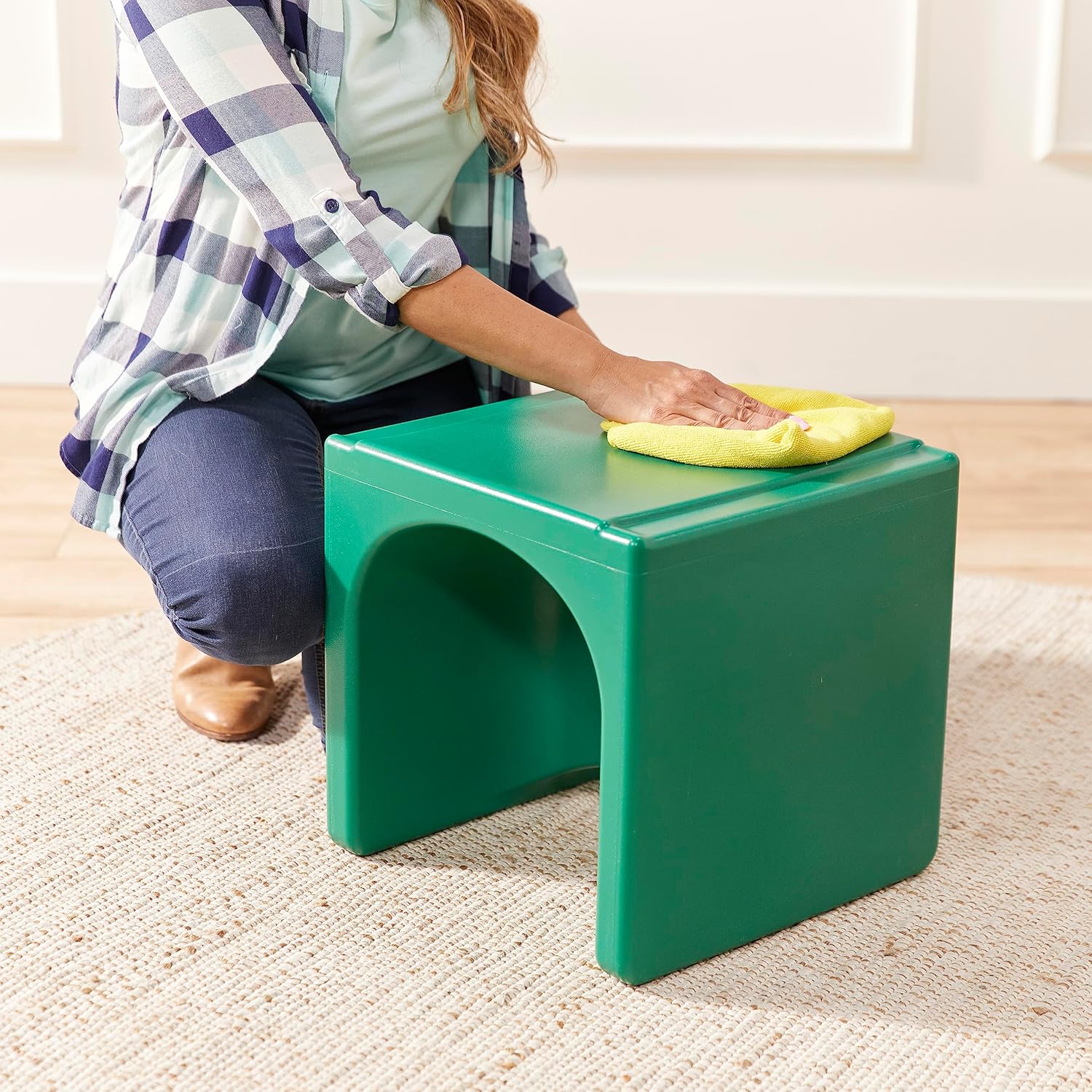 ECR4Kids Tri-Me 3 en 1 silla cubo, muebles para niños, color verde