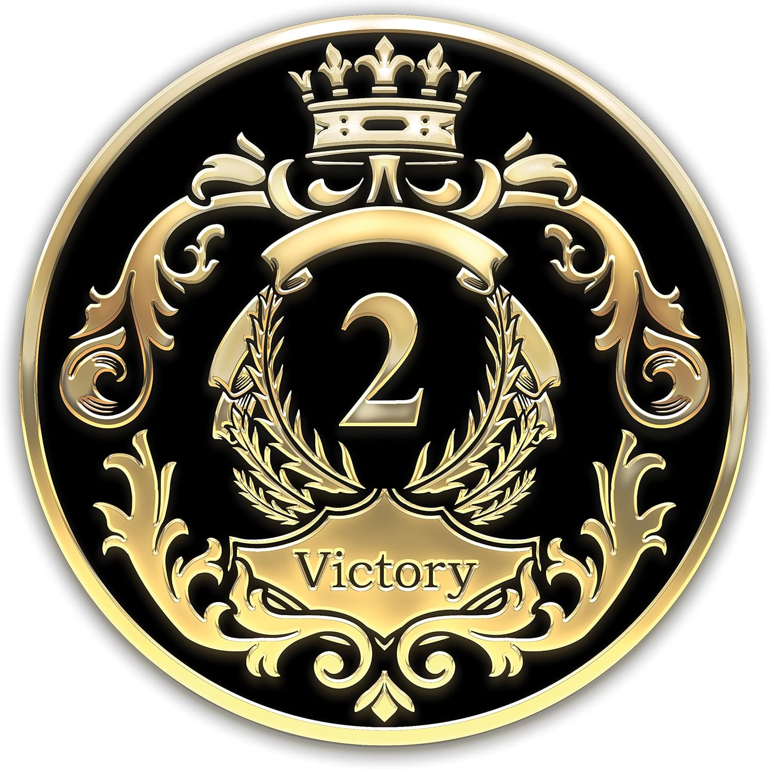 Galileo The Victory Crown – Moneda AA  Medallón Alcohólico Anónimo  Moneda de sobriedad de 1 a 30 años  Regalo AA  The Royal Collection (negro, 2