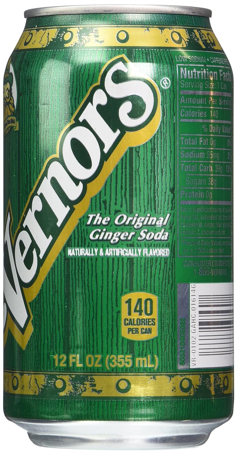 Vernors Gaseosa de jengibre. 12 Latas de 12 onzas.