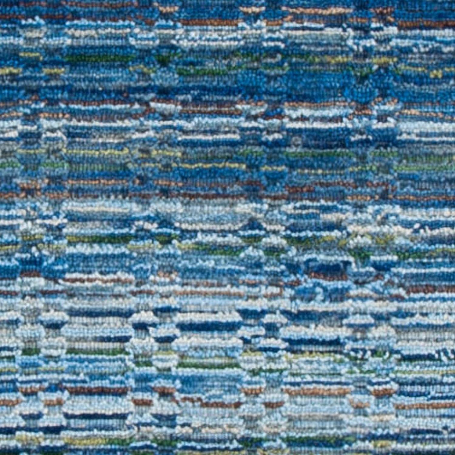 SAFAVIEH Himalaya Collection – Alfombra decorativa, 4 x 6 pies, azul y multicolor, lana hecha a mano, ideal para zonas de alto tráfico en entrada,