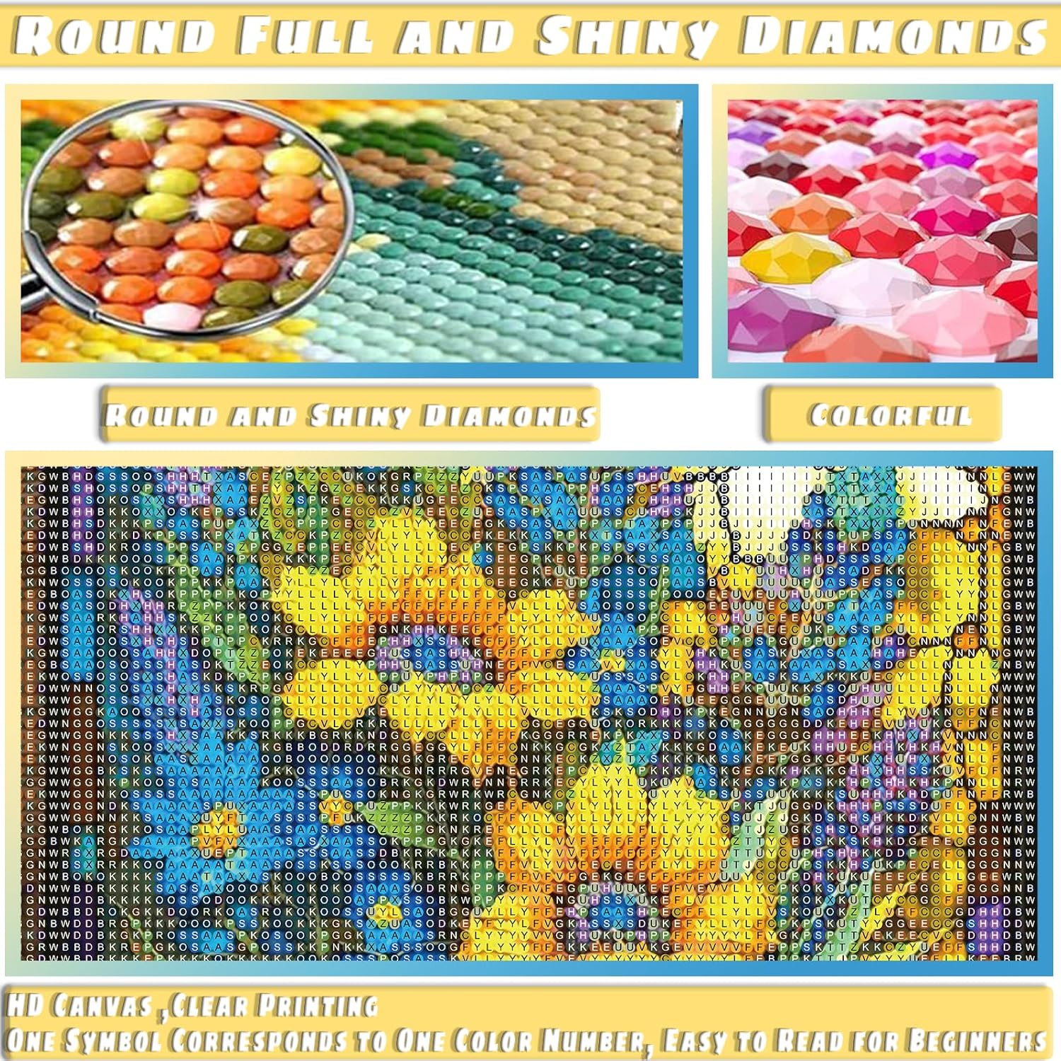 KICHANG Juego de 4 piezas de pintura de diamantes de girasol, kits de pintura de diamante 5D para adultos, kits de pintura de diamantes de bricolaje