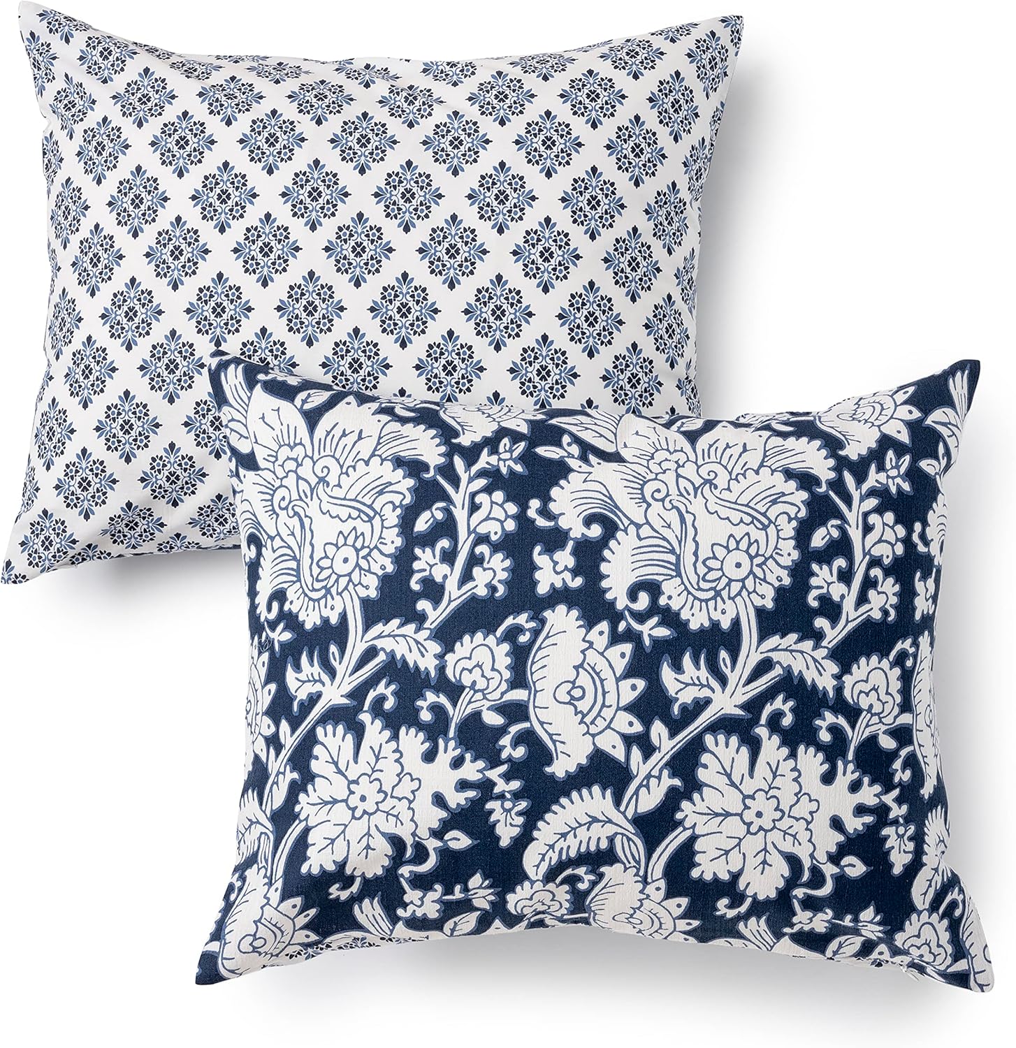 MARTHA STEWART Kyra – Juego de funda de edredón tamaño Queen, 3 piezas, 1 funda de edredón, 2 fundas de almohada, algodón percal, suave, reversible,
