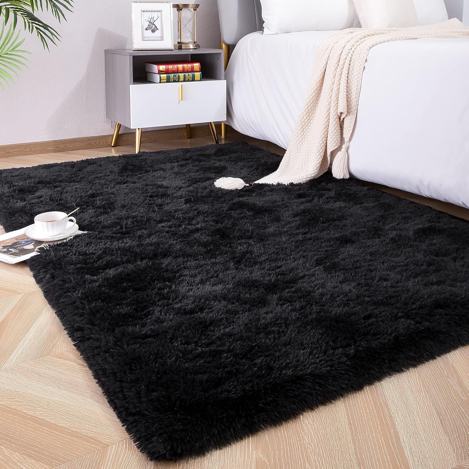 Foxmas Alfombras grandes para sala de estar y dormitorio, de 6 x 9 pies, mullidas y peludas para habitación de niños, alfombra peluda de felpa para