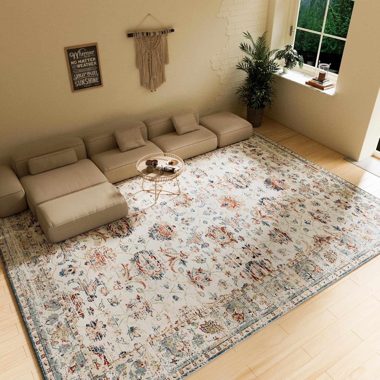 OMERAI Alfombra de área de 5 x 7 pies para dormitorio, alfombra lavable para sala de estar, cocina, comedor, antideslizante, decoración del hogar,