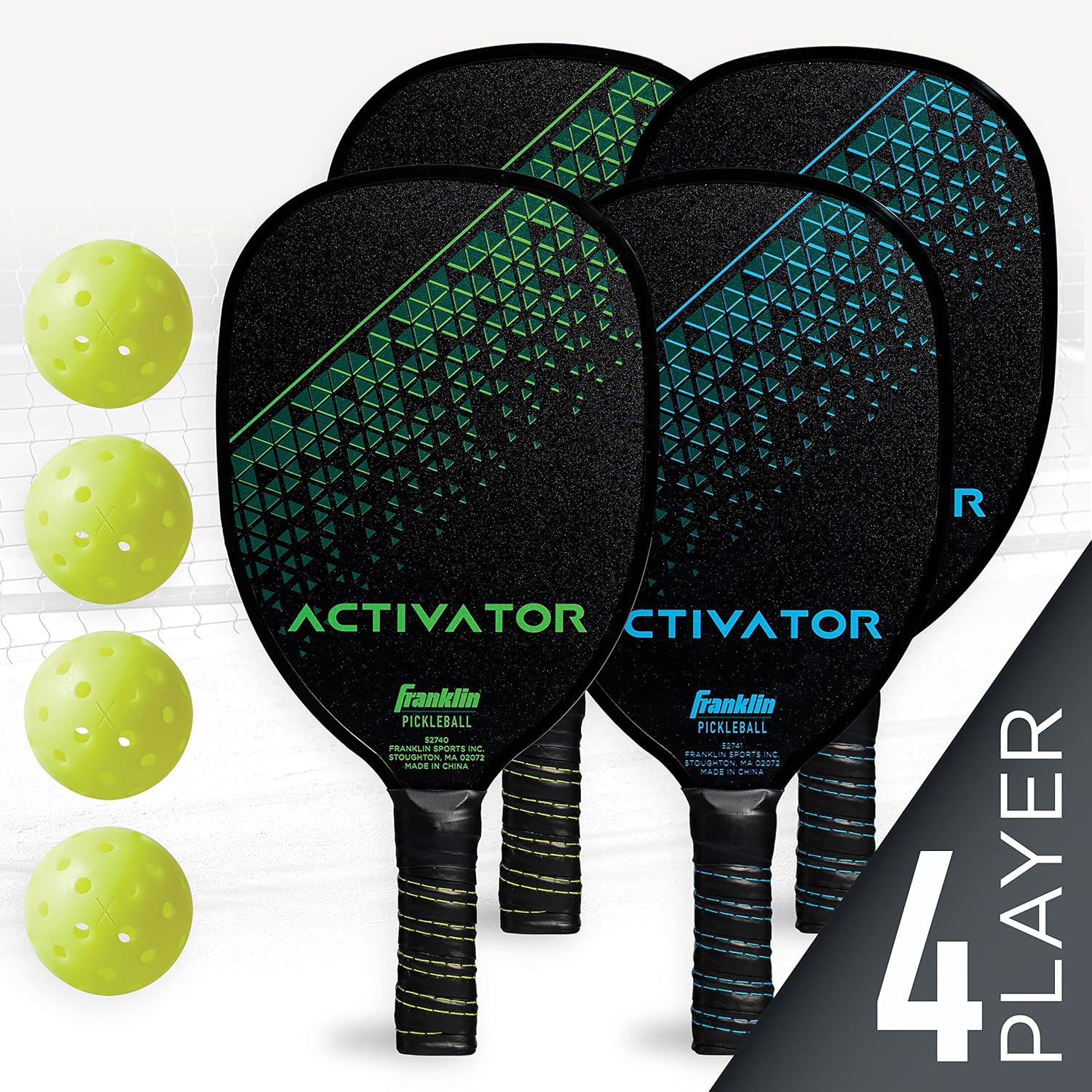 Franklin Sports Juego de palas y pelotas de pickleball  Raquetas de madera de pickleball + bolas de pickleball  Activador  Aprobado por Pickleball